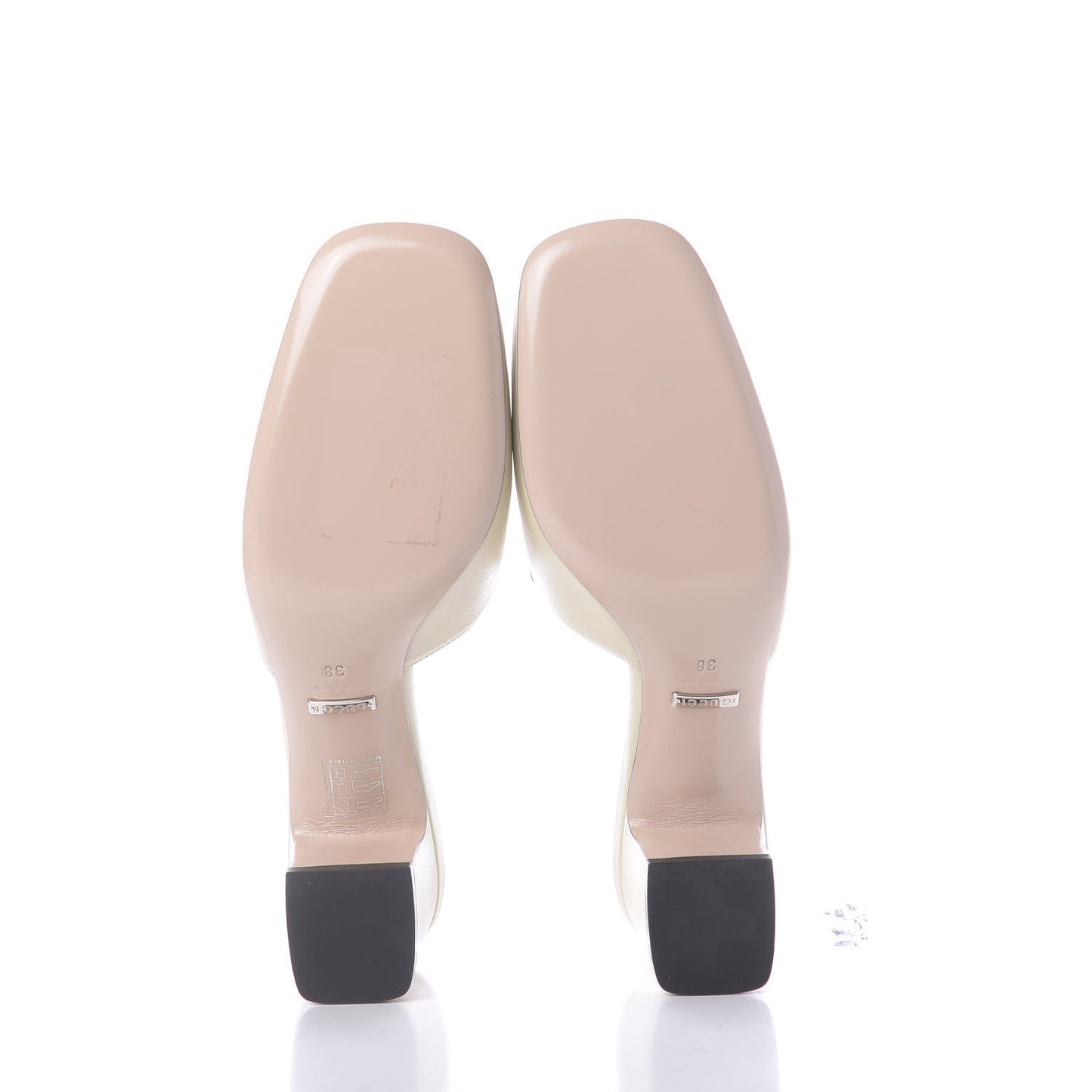 Malaga Kid Crystal Square G Madelyn Mules 38 Vintage White