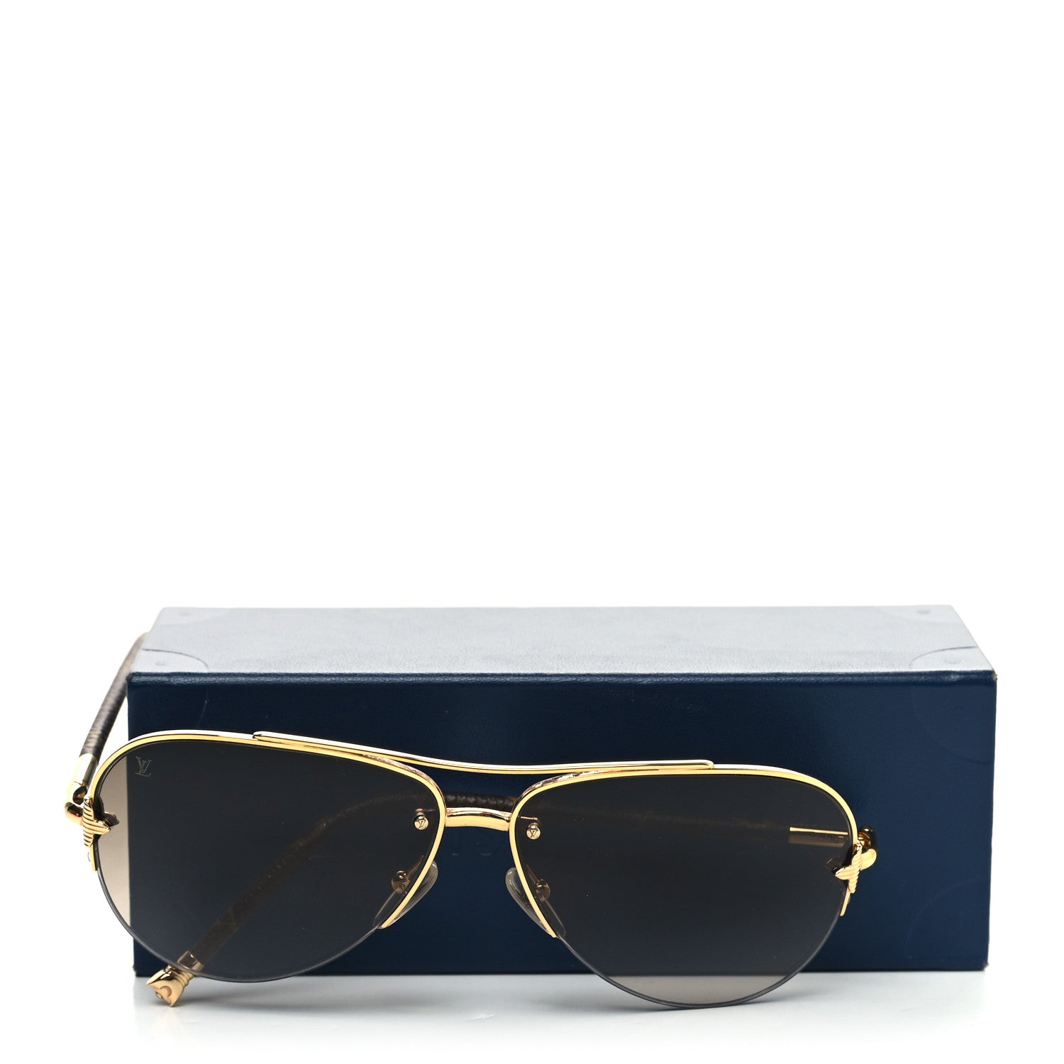 Louis Vuitton Monogram Petite Viola Pilote Aviator Sunglasses Z0571U Brown 8 of 8