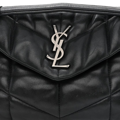 Saint Laurent Lambskin Quilted Small Loulou Puffer Monogram Chain Satchel Black 8 of 11