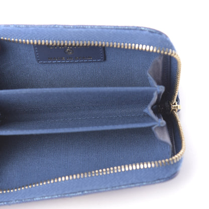 Chanel Iridescent Caviar Quilted Zip Coin Purse Dark Blue 5 of 9
