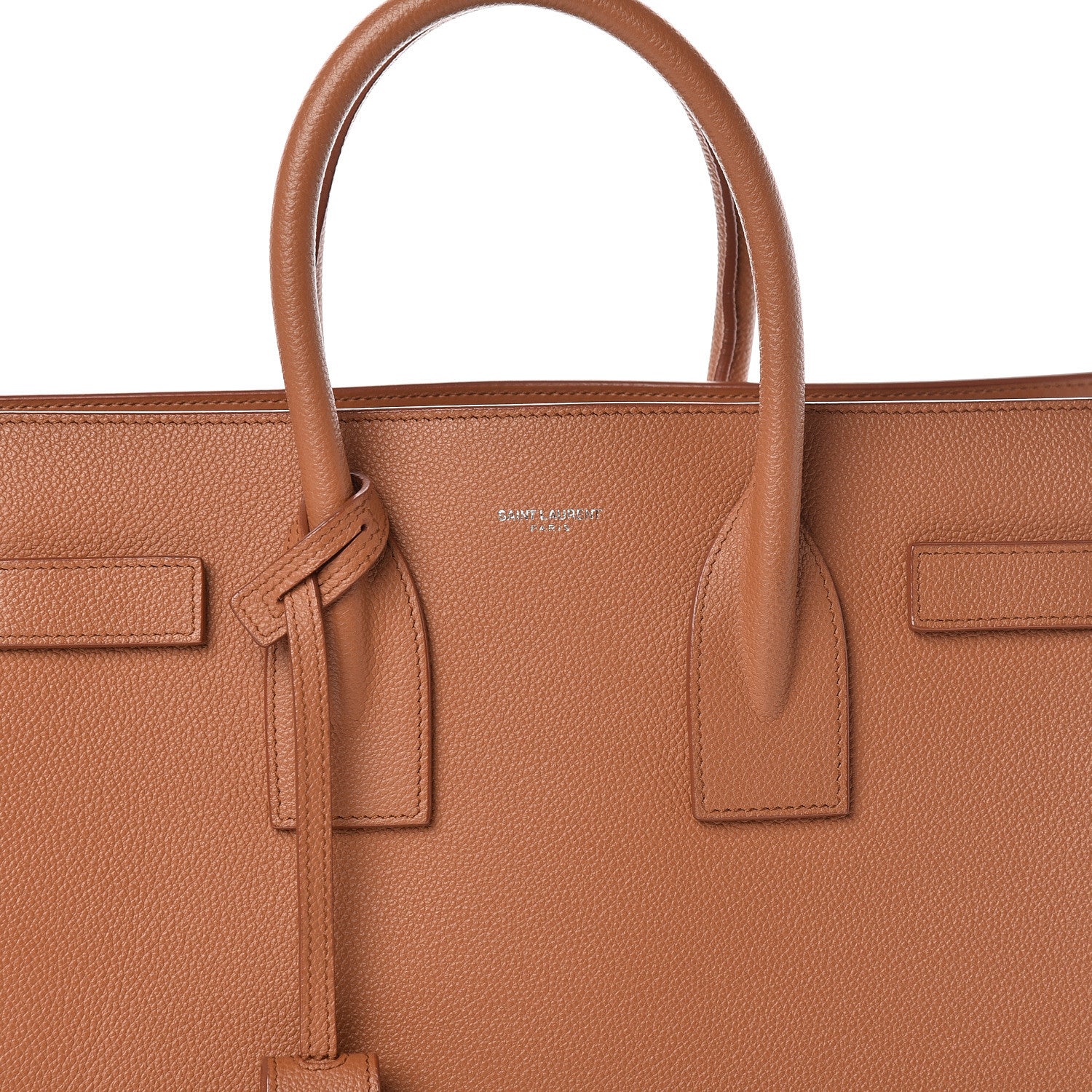 Saint Laurent Grained Calfskin Small Sac De Jour Saddle Brown 9 of 10