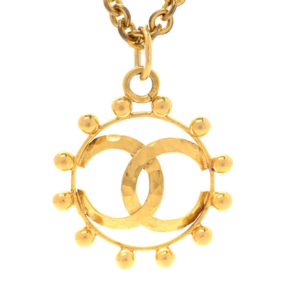 Chanel Metal CC Round Pendant Necklace Gold 4 of 7
