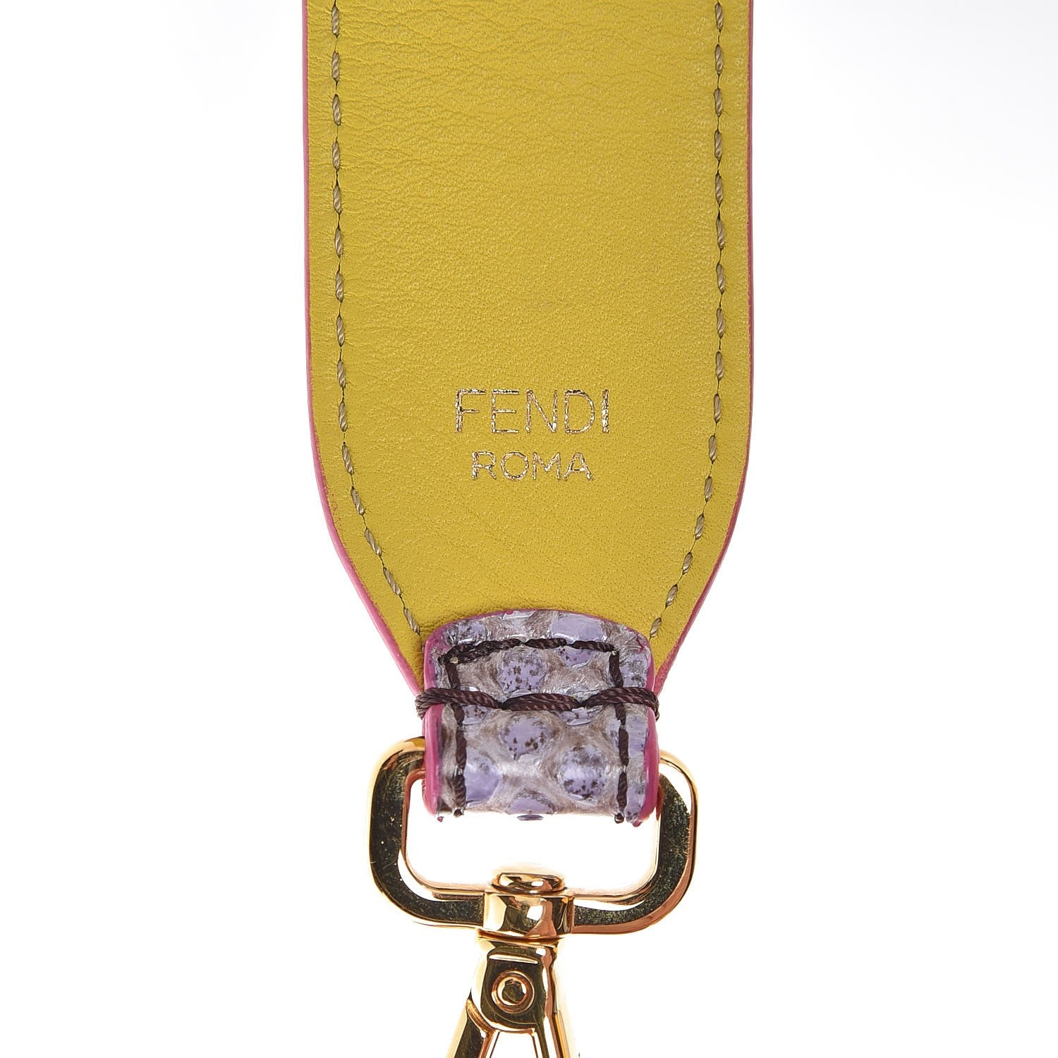 Fendi Shiny Python Vitello Dolce Strap You Purple Yellow 3 of 8