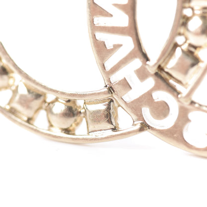 Chanel Crystal Pearl Glass CC Logo Brooch Gold Pink Orange 4 of 5