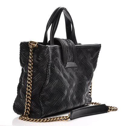 Chanel Calfskin Large Retro Girl Shopping Tote Black 3 of 12