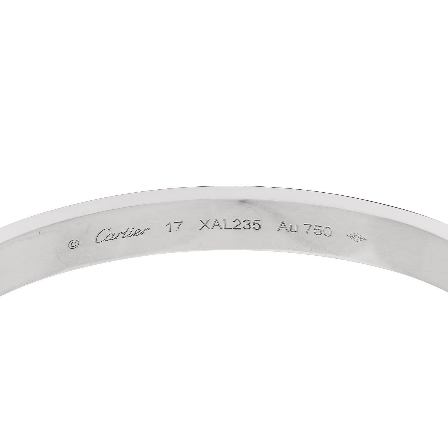 Cartier 18K White Gold LOVE Bracelet 17 6 of 9