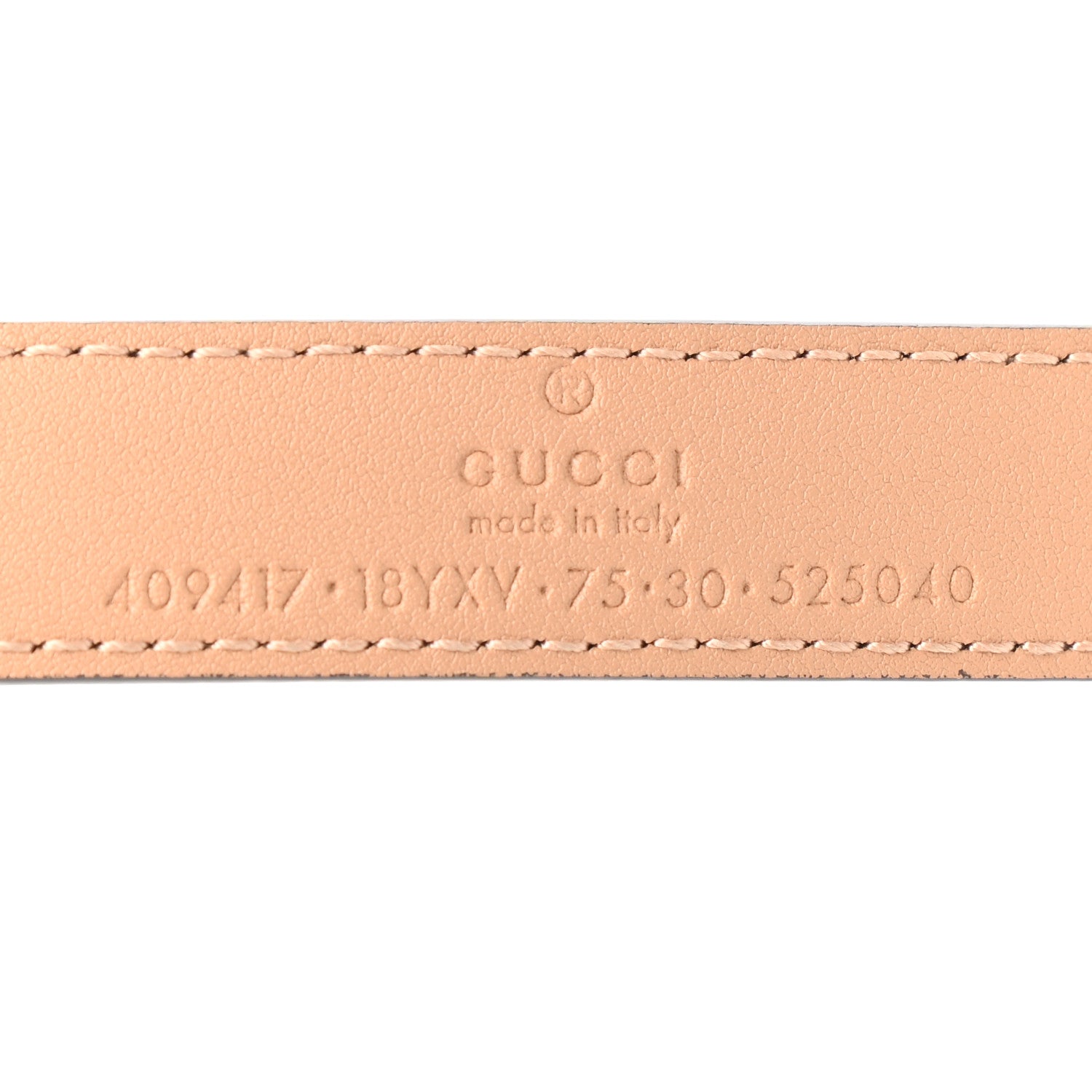 Gucci Azalea Calfskin Enamel Monochrome Double G 20mm Belt 75 30 Camelia 3 of 3