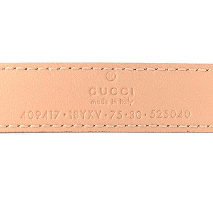 Gucci Azalea Calfskin Enamel Monochrome Double G 20mm Belt 75 30 Camelia 3 of 3