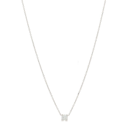 Cartier 18K White Gold Diamond .31ct 1895 Solitaire Pendant Necklace 1 of 7