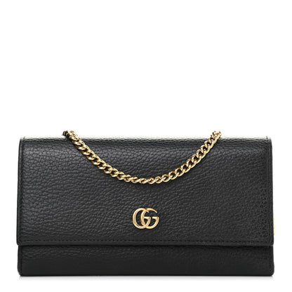 Gucci Calfskin Petite GG Marmont Wallet Chain Bag Black 1 of 9