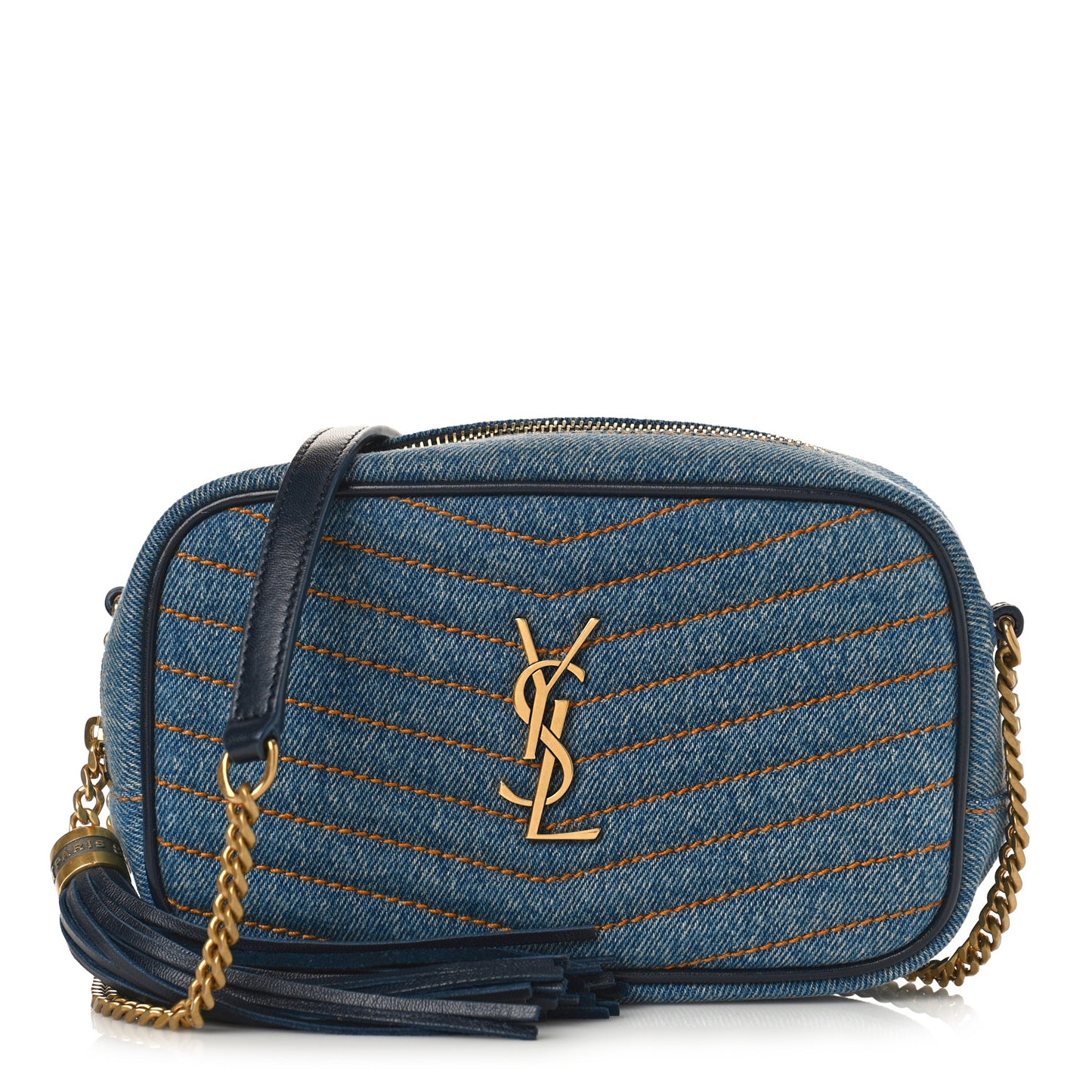 Denim Matelasse Monogram Mini Lou Camera Bag California Blue
