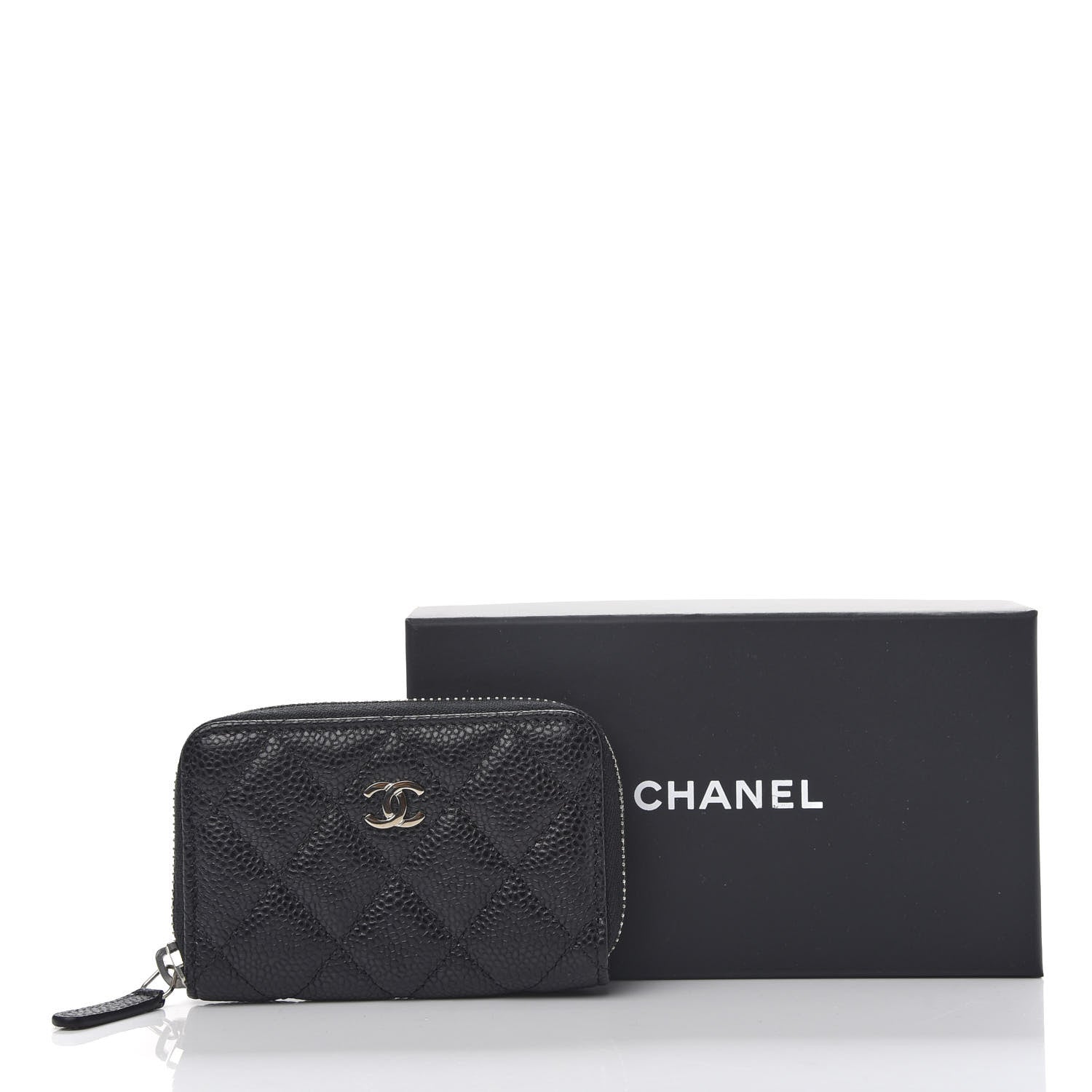 Chanel Caviar Quilted Zip Coin Purse Black 8 of 8