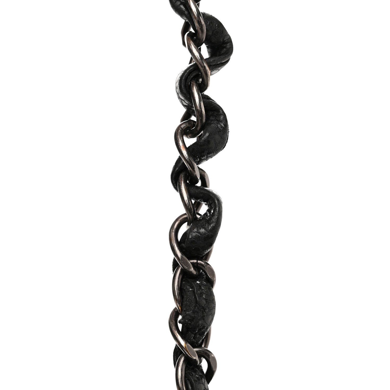 Chanel Metallic Grained Calfskin Medium Woven Chain Shopping Tote Black 11 of 12