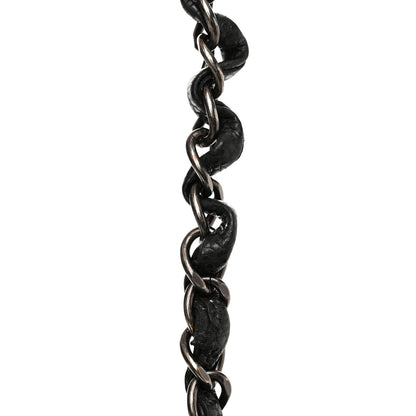 Chanel Metallic Grained Calfskin Medium Woven Chain Shopping Tote Black 11 of 12