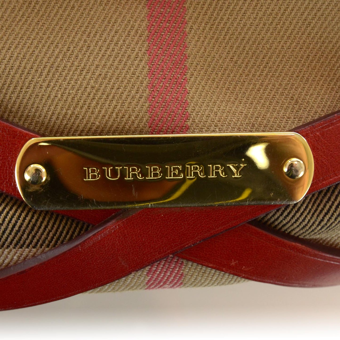 House Check Bridle Calfskin Medium Gosford Hobo Red