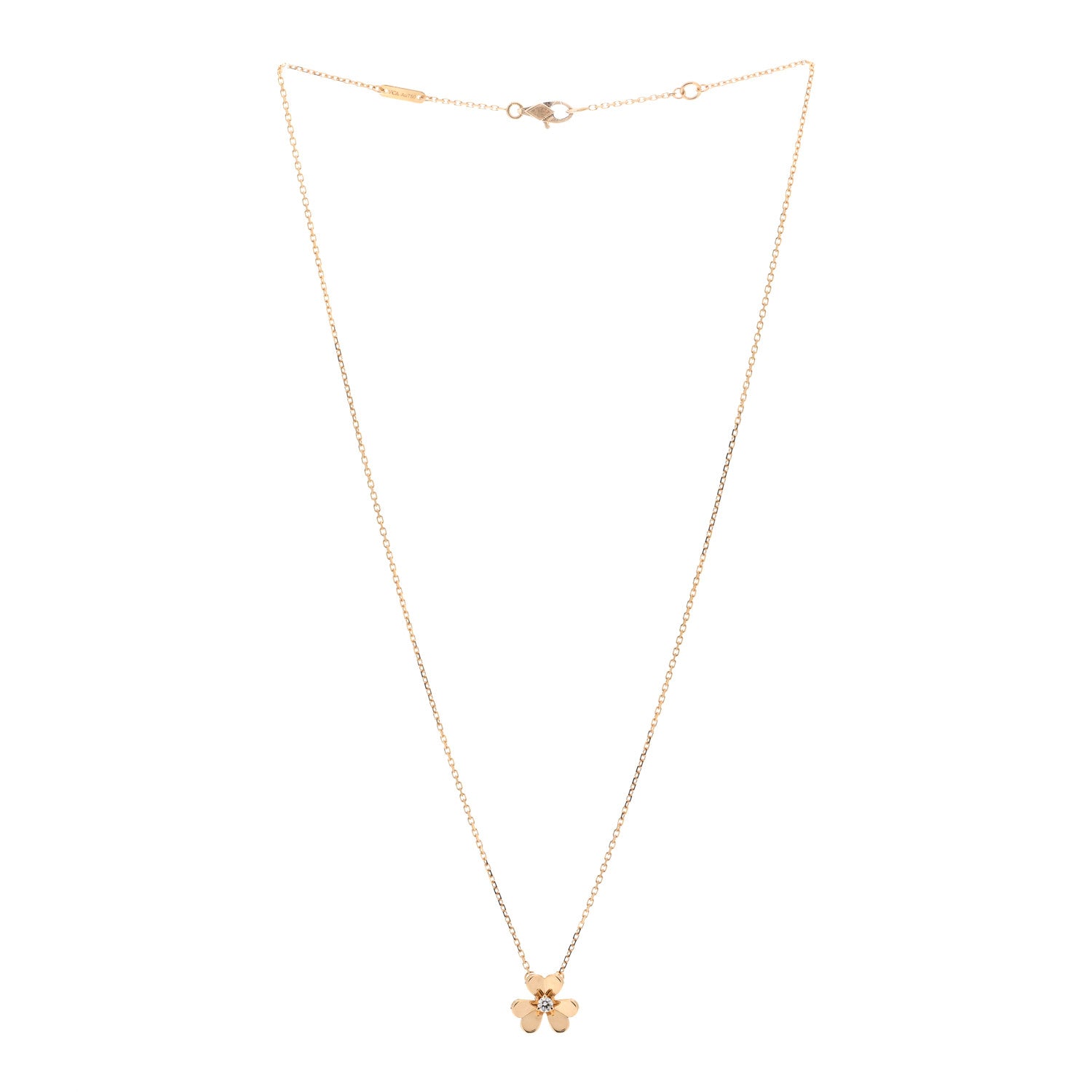 Van Cleef & Arpels 18K Yellow Gold Diamond Mini Frivole Pendant Necklace 3 of 6