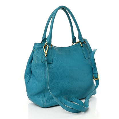 Prada Vitello Daino Tote Turchese 3 of 11