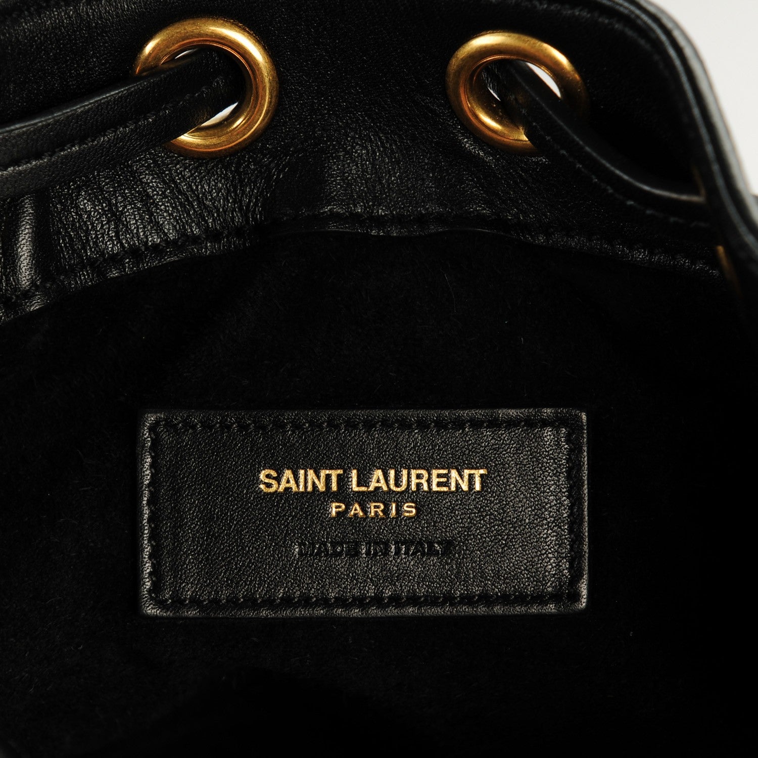 Saint Laurent Calfskin Small Emmanuelle Fringe Bucket Bag Black 6 of 7