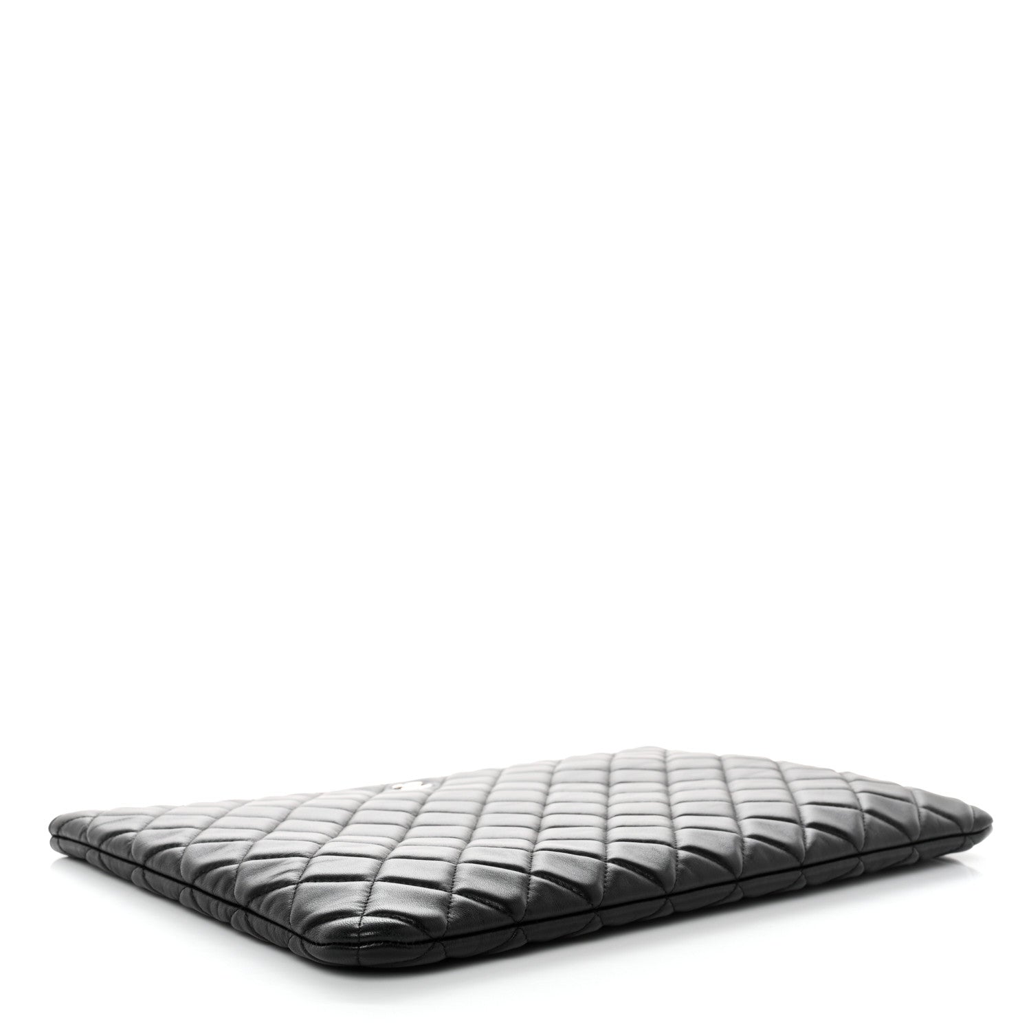 Chanel Lambskin Quilted Large Cosmetic Case Black 4 of 13