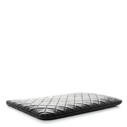 Chanel Lambskin Quilted Large Cosmetic Case Black 4 of 13