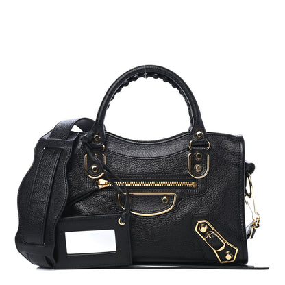 Balenciaga Chevre Gold Metallic Edge Hardware Mini City Black 1 of 4