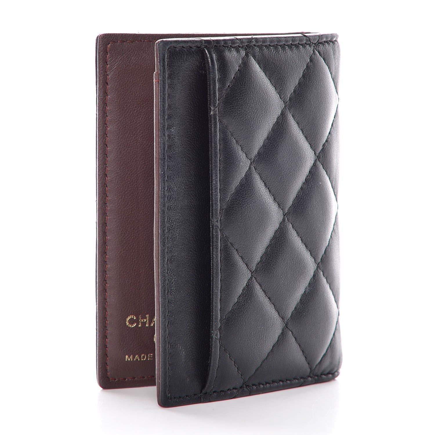 Chanel Lambskin Quilted Card Holder Wallet Black 3 of 11