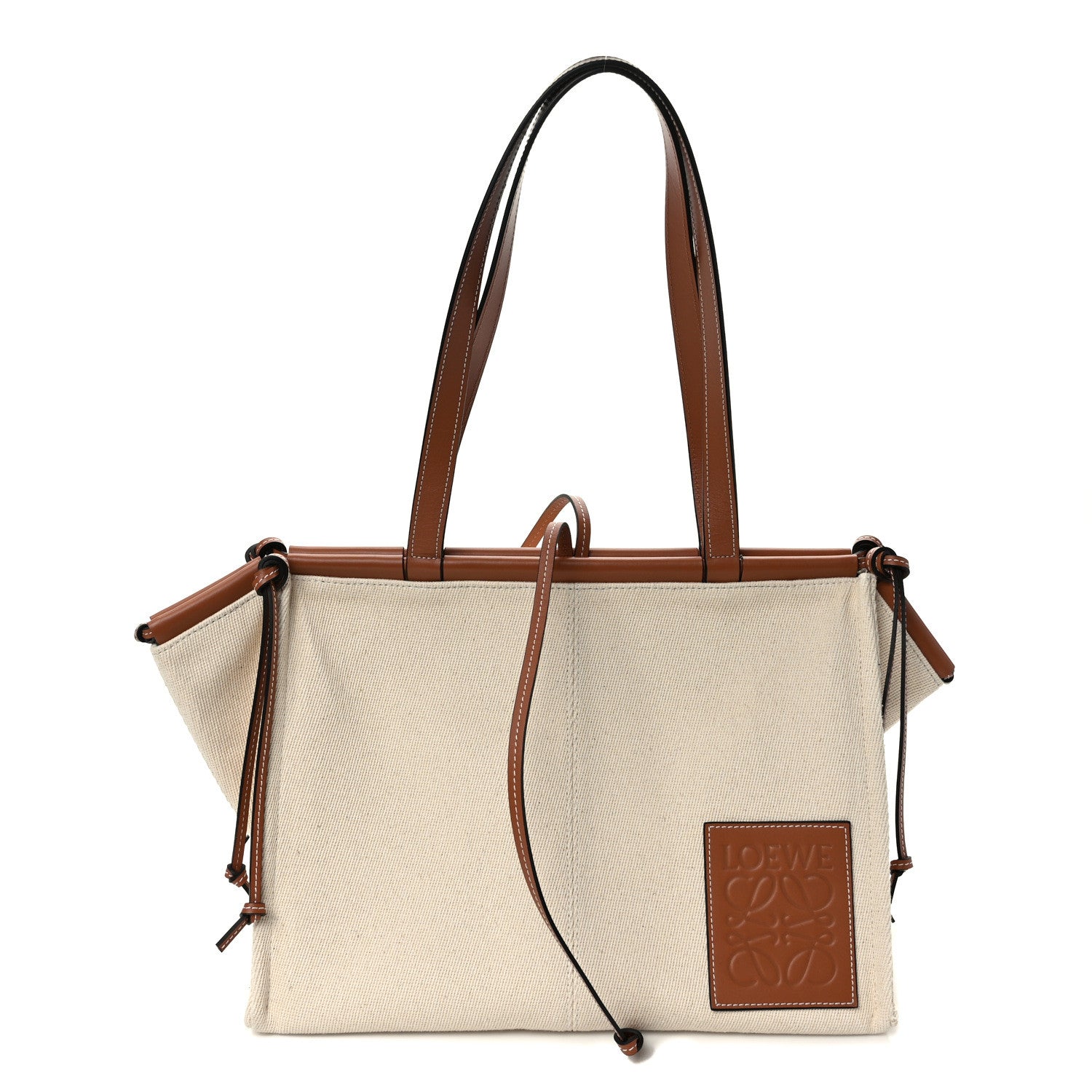 Loewe Canvas Calfskin Small Cushion Tote Beige 1 of 9