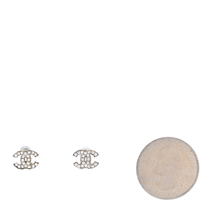 Chanel Crystal CC Earrings Silver 2 of 7