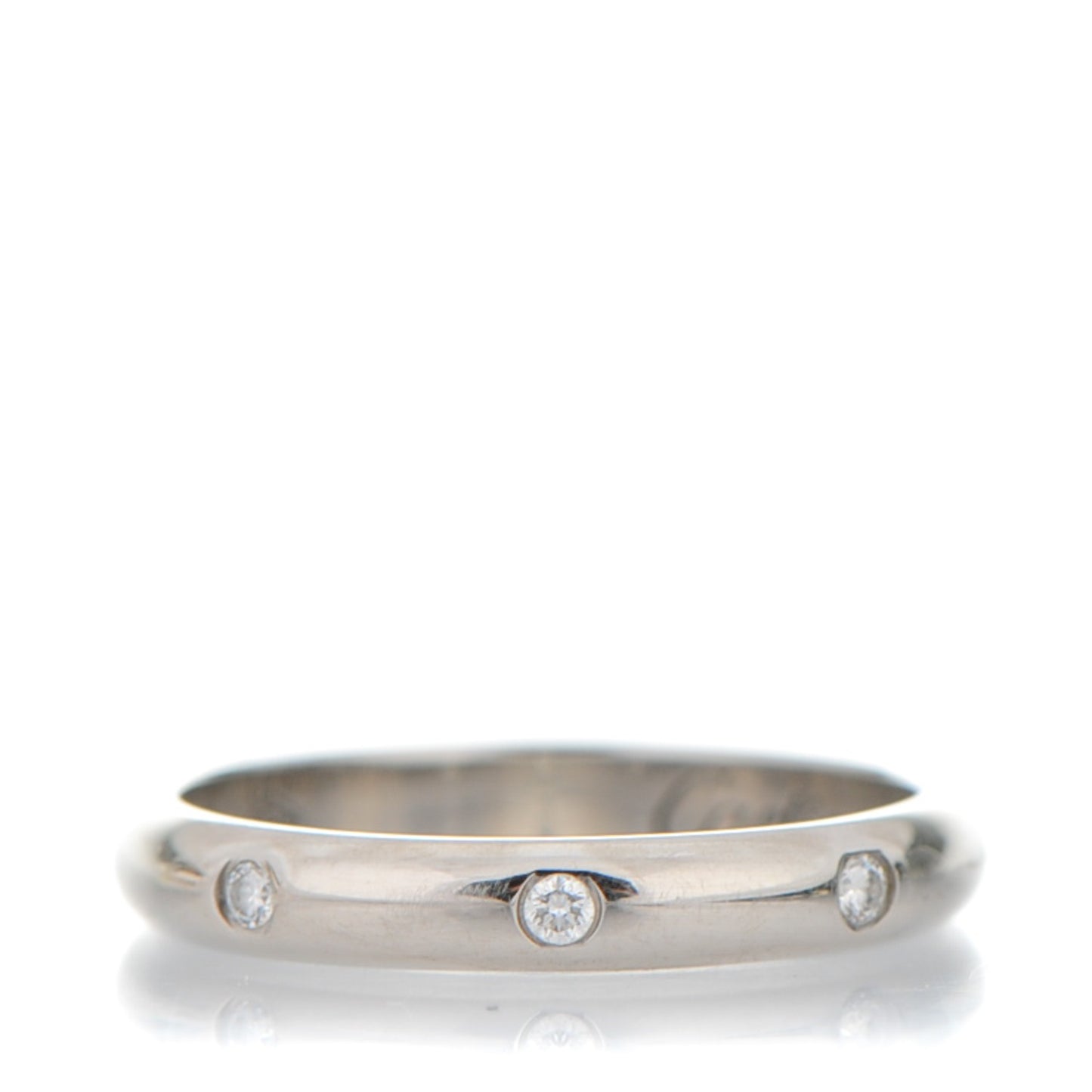 18K White Gold Diamond 3mm Wedding Band Ring 45 3.25