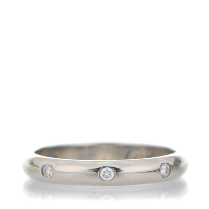 Cartier 18K White Gold Diamond 3mm Wedding Band Ring 45 3.25 1 of 5