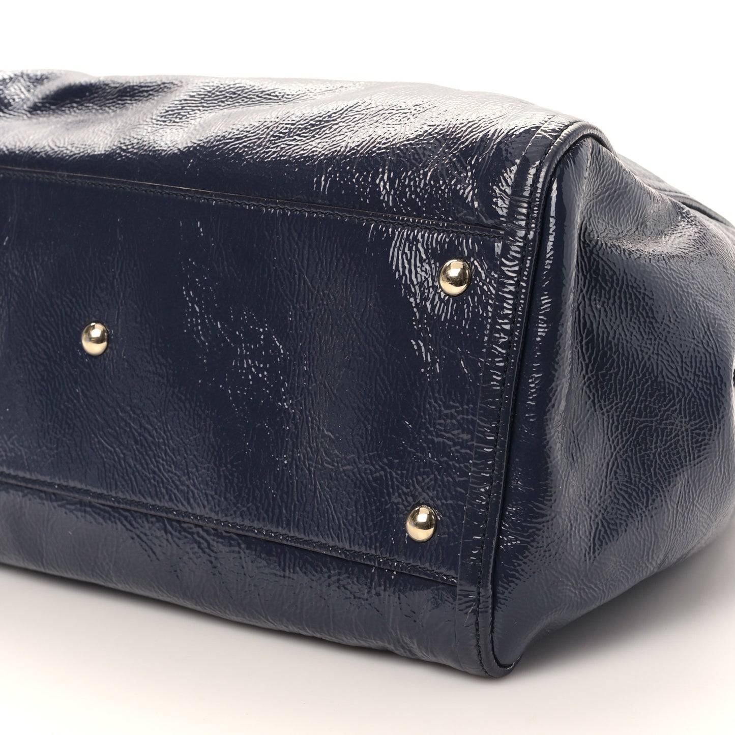 Vernice Naplack Medium Soho Shoulder Bag Uniform Blue