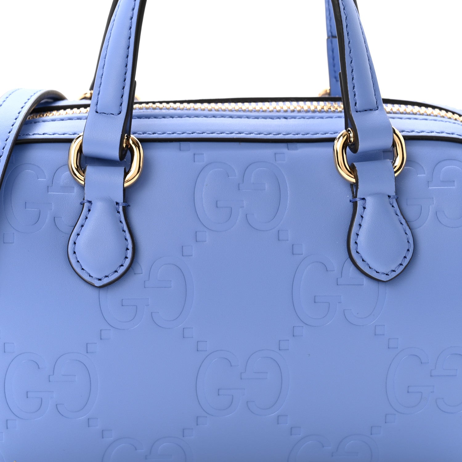 Gucci Gilbert Calfskin Jumbo GG Embossed Super Mini Top Handle Bowler Bag Bloom Lavender 8 of 11