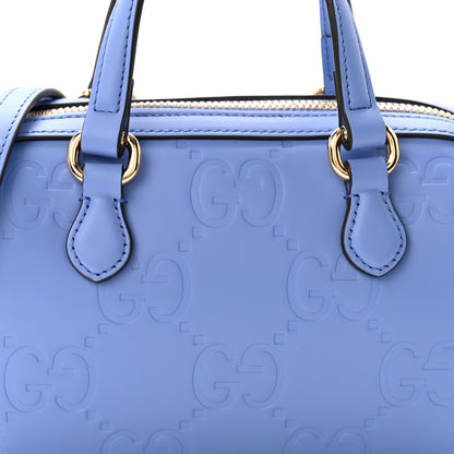 Gucci Gilbert Calfskin Jumbo GG Embossed Super Mini Top Handle Bowler Bag Bloom Lavender 8 of 11