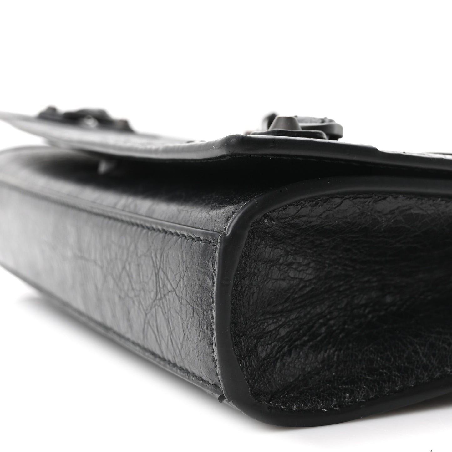Agneau Giant 12 Brass Wallet On Chain Black