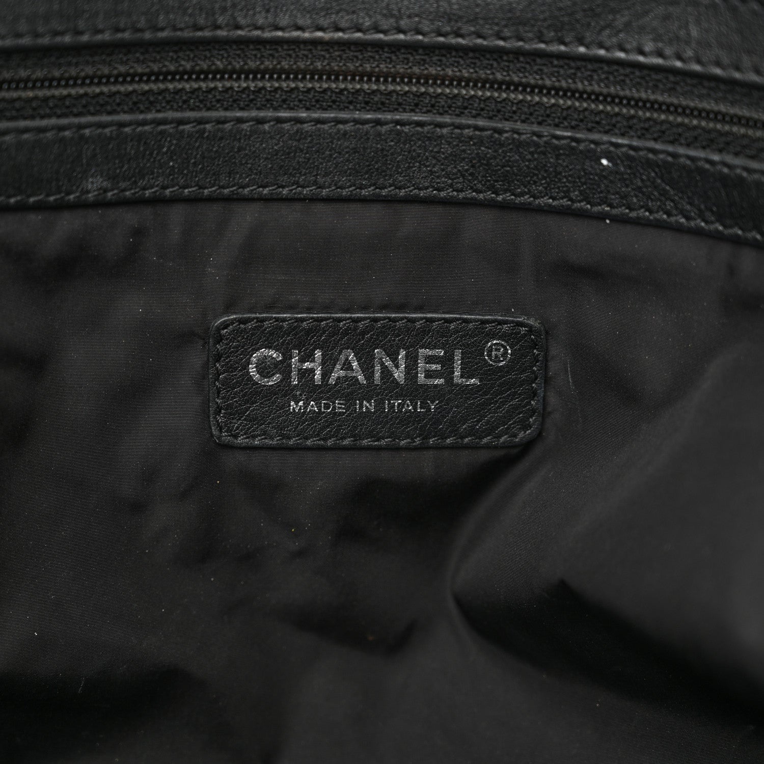 Chanel Lambskin Nylon Tweed Printed Tote Black White 6 of 21