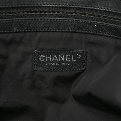 Chanel Lambskin Nylon Tweed Printed Tote Black White 6 of 21