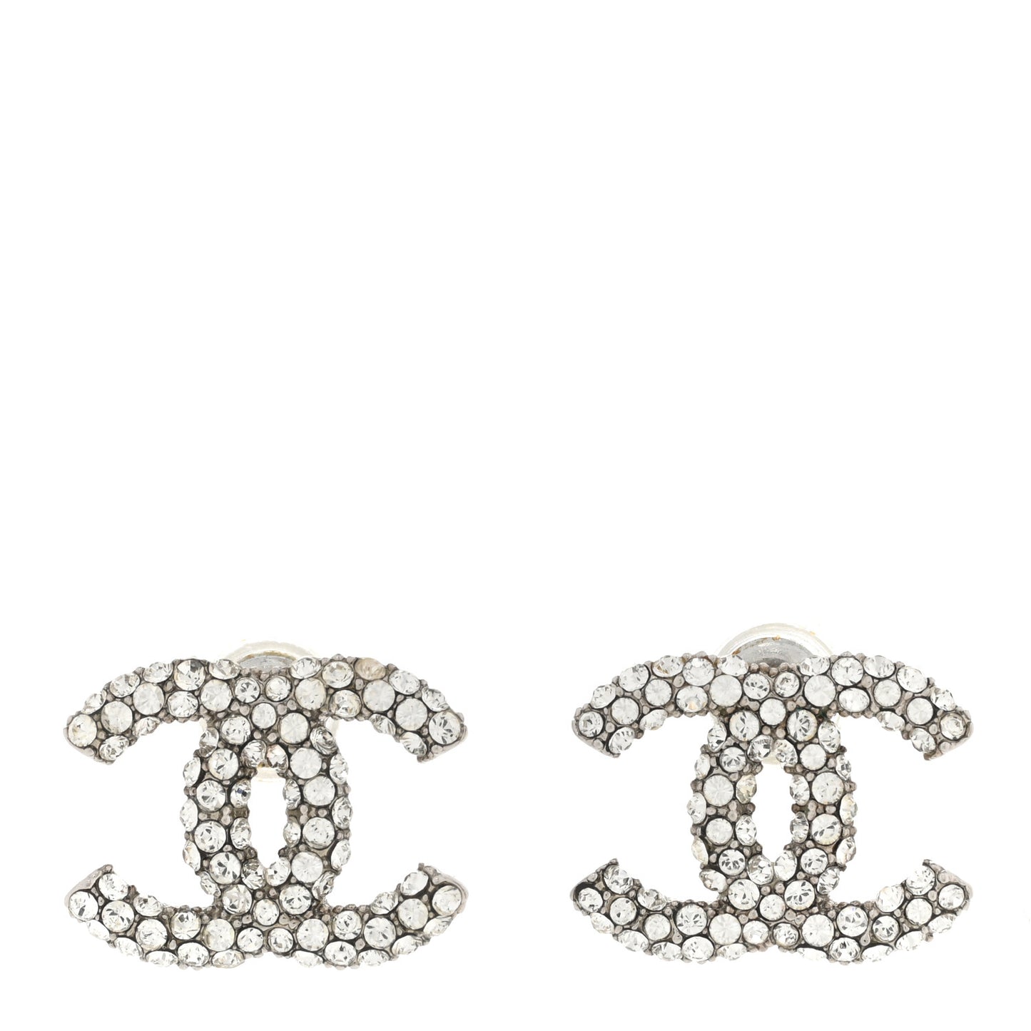 Crystal CC Earrings Silver