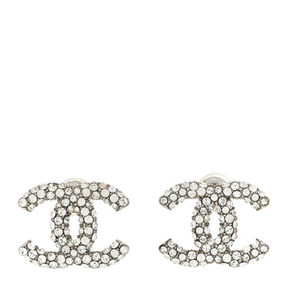 Chanel Crystal CC Earrings Silver 1 of 5
