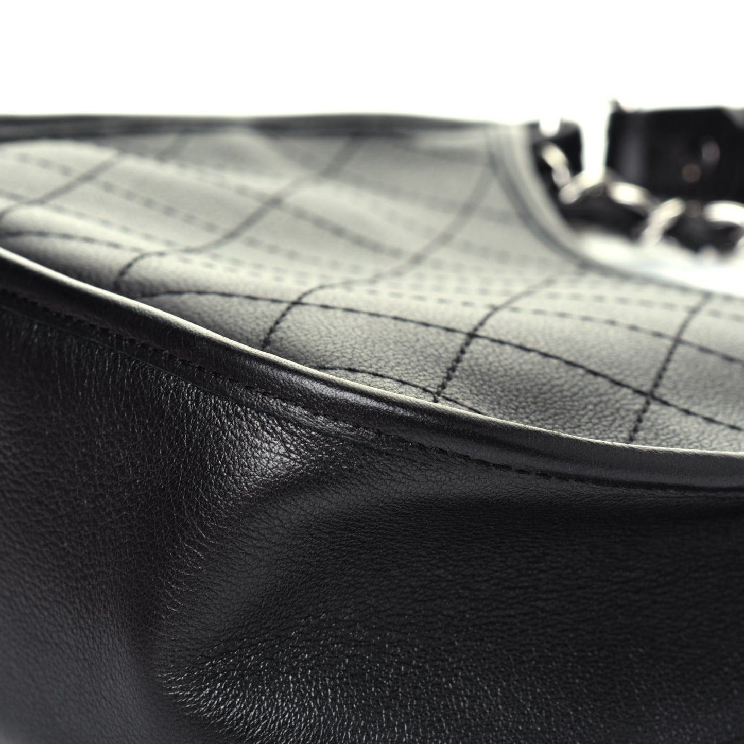 Calfskin Quilted Jungle Stroll Hobo Bag Black