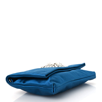 Jimmy Choo Satin Crystal Titania Clutch Blue 4 of 12