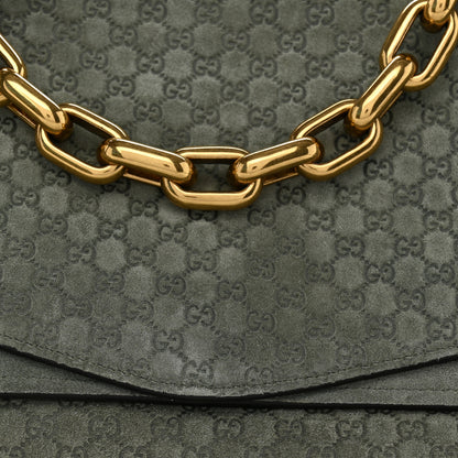 Gucci Micro GG Suede Large Chain Shoulder Bag Sage Green 12 of 12