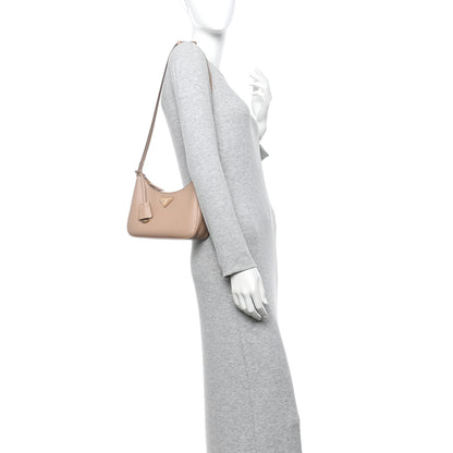 Prada Saffiano Lux Re-Edition Mini Shoulder Bag Cammeo 2 of 9
