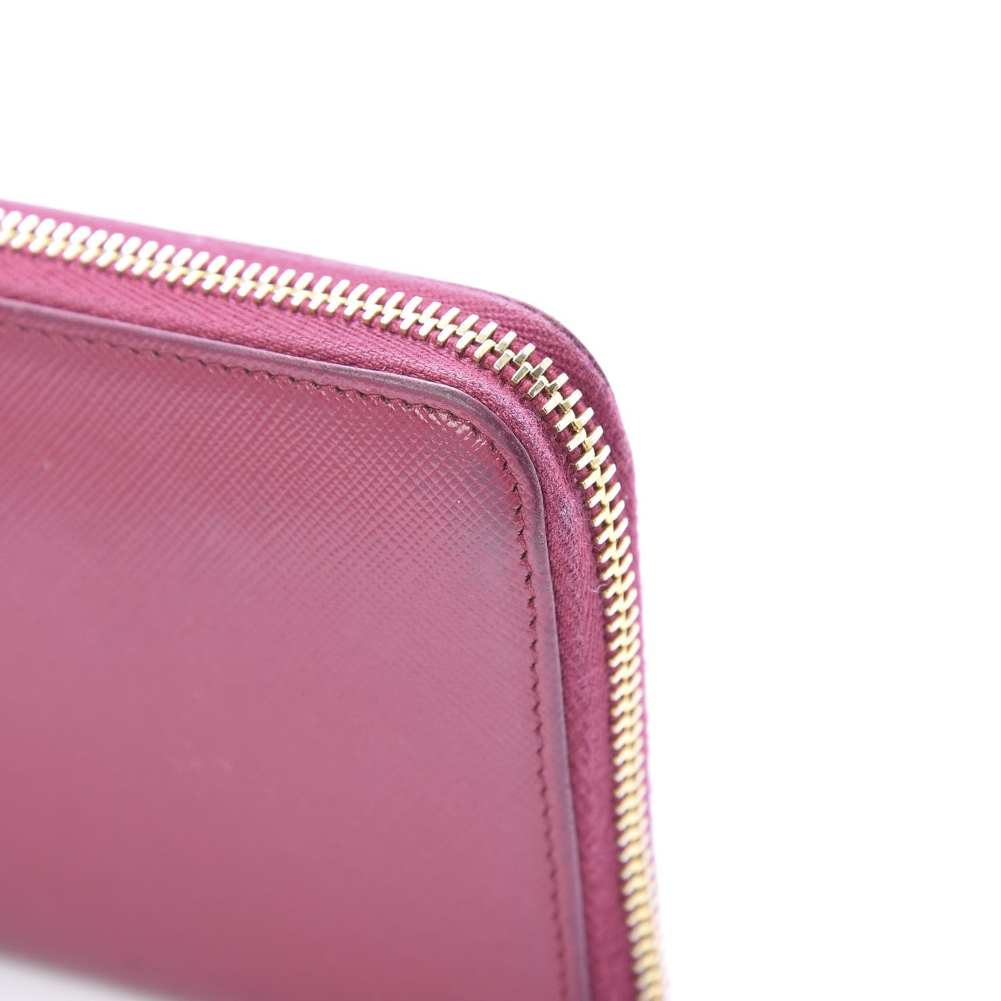 Saffiano Metal Zip Around Wallet Ametista