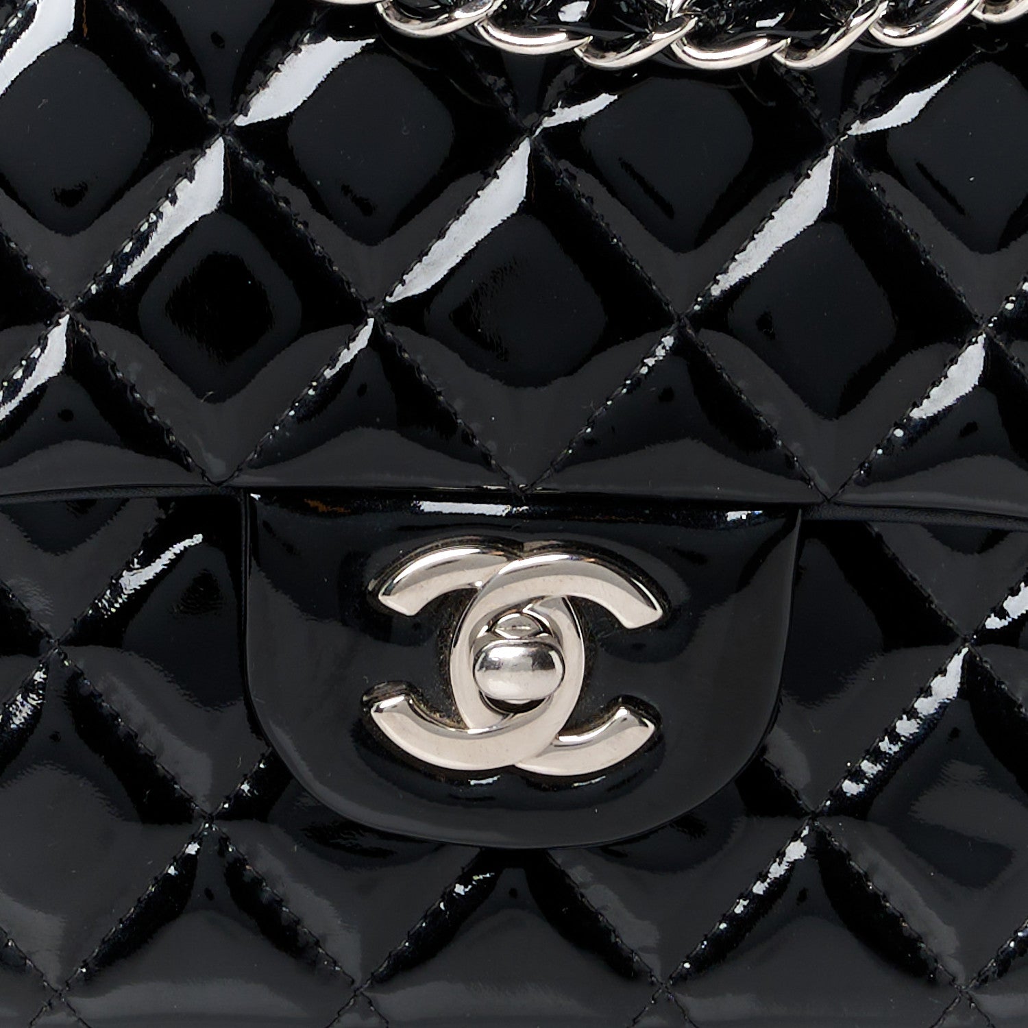 Chanel Patent Quilted Medium Double Flap Black 9 of 12
