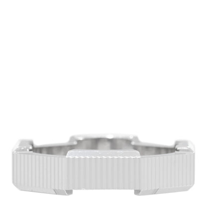 Gucci 18K White Gold 5mm Link To Love Striped Ring 53 6.25 3 of 4