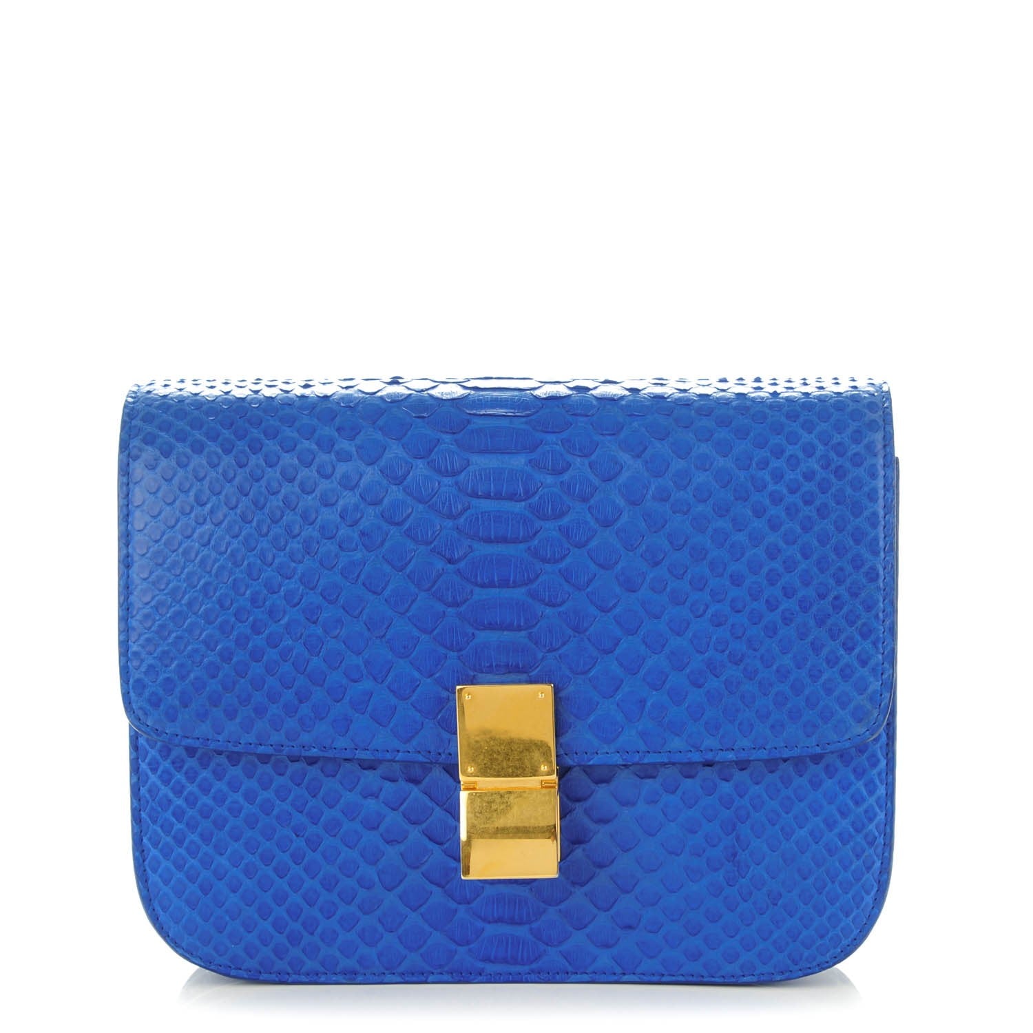 Celine Python Medium Classic Box Flap Bag Indigo 1 of 9