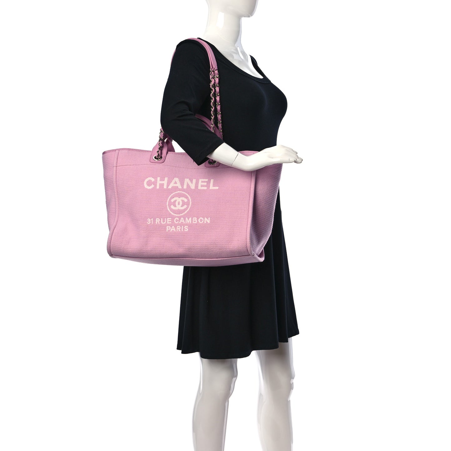 Mixed Fibers Medium Deauville Tote Dark Pink