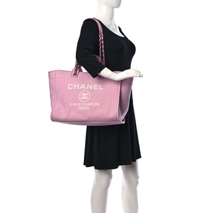 Chanel Mixed Fibers Medium Deauville Tote Dark Pink 2 of 10
