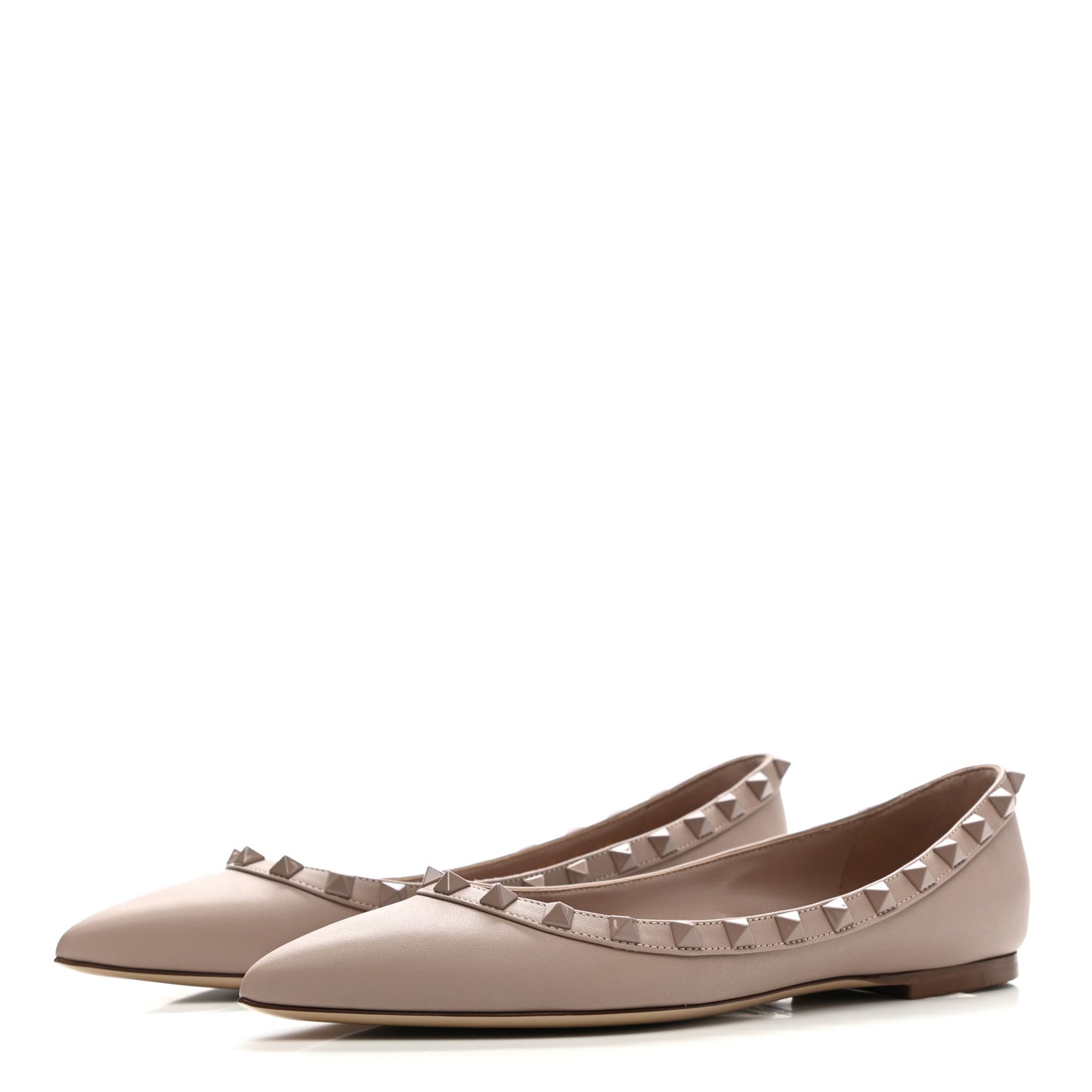 Nappa Rockstud Ballerina Flats 36.5 Poudre