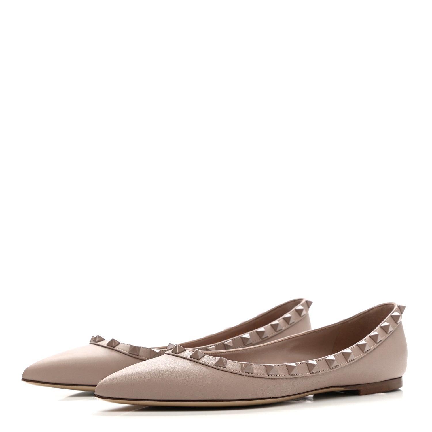 Valentino Garavani Nappa Rockstud Ballerina Flats 36.5 Poudre 3 of 9